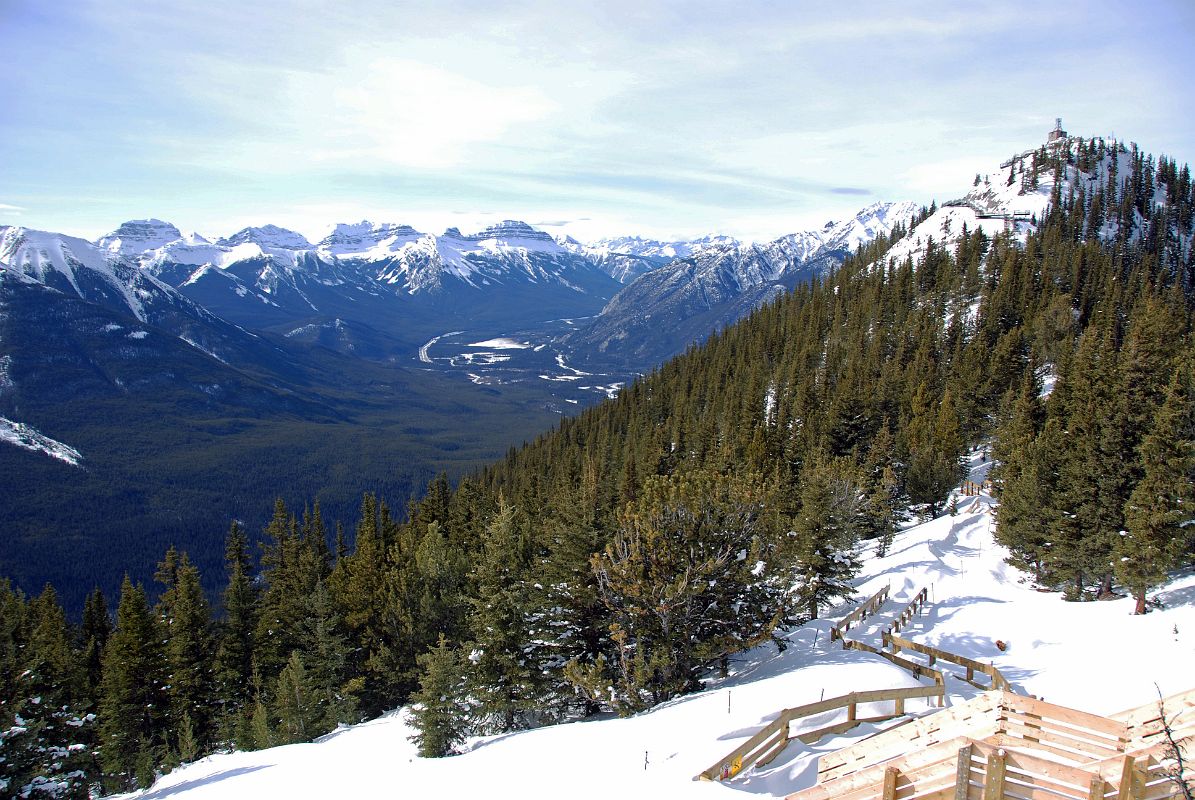30 Mount Bourgeau, Mount Brett, Massive Mountain, Pilot Mountain, Mount Temple, Sanson Peak With Meteorological Station From Sulphur Mountain At Top Of Banff Gondola In Winter